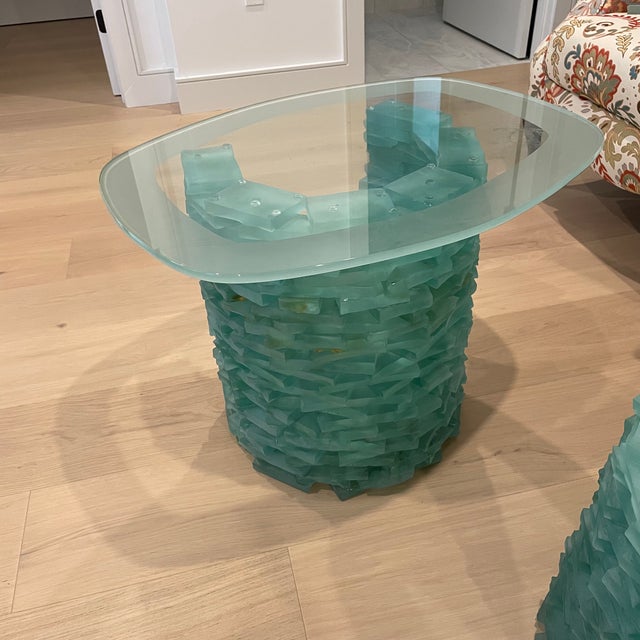 1980s 1980s Murano Stacked Glass Side Table For Sale - Image 5 of 6