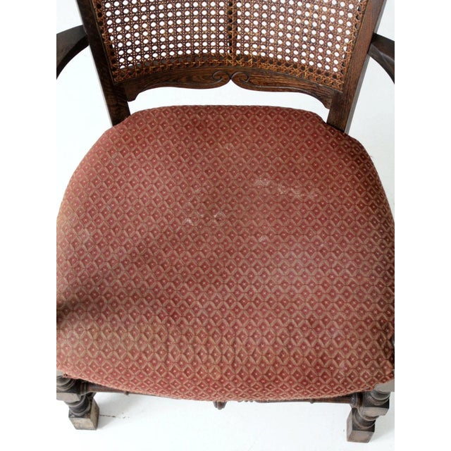 Wood Antique Louis Xlll Style Armchair With Cane Back For Sale - Image 7 of 13