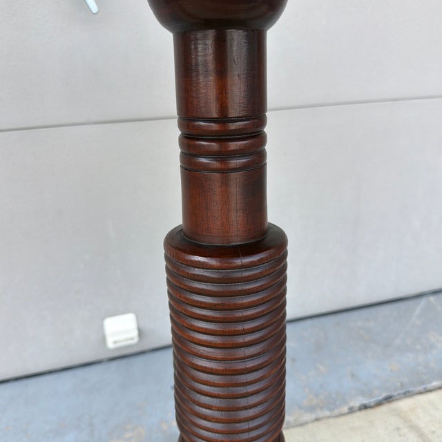 Wood Antique Pennsylvania Walnut Federal Tilt Top Spider Leg Candlestand, Chester County, Circa 1820s For Sale - Image 7 of 12