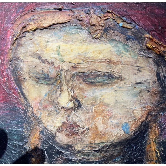 An evocative original mid-century modernist oil painting titled Marionette (マリオネット) by noted Japanese artist Masaharu...