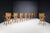 French Modernist Dining Chairs in Stained Oak and Brass, 1960s, Set of 8 For Sale - Image 4 of 13