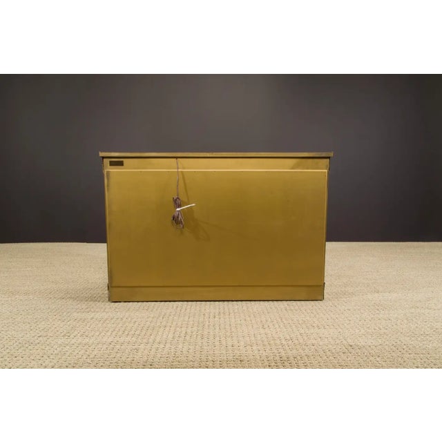 Mastercraft Brass Illuminated Demilune Vitrine Cabinet, 1970s, Signed For Sale - Image 14 of 16