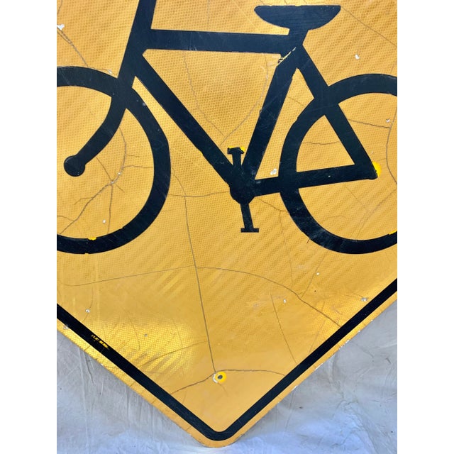 Vintage Reflective Bicycle Road Sign For Sale - Image 6 of 12
