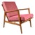 Scandinavian Armchair in Pink Fabric, 1960s For Sale