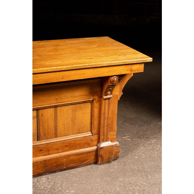 Monumental Antique Oak General Store Mercantile Counter For Sale In Chicago - Image 6 of 11
