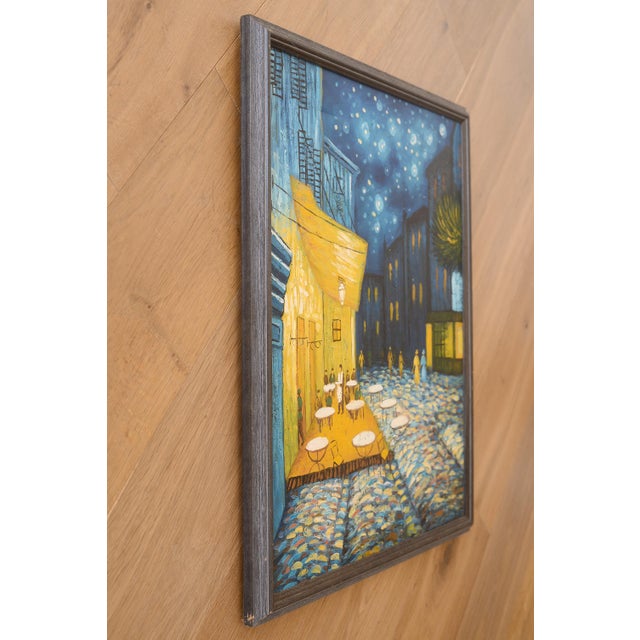 Impressionist Mid Century Impressionist Style Night Cafe & Street Scene Painting For Sale - Image 3 of 12