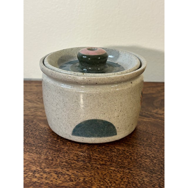 Vintage American Studio Earthenware Lidded Vessel, 1989 For Sale In Miami - Image 6 of 7