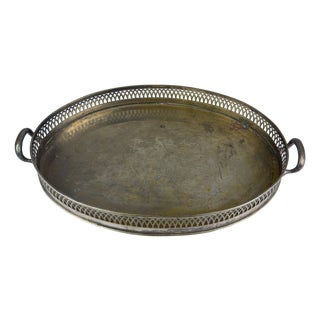 Large Silver Plated Tray by Le Couvert Francais, 1950s For Sale