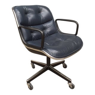 Charles Pollock for Knoll Blue Office Chair For Sale