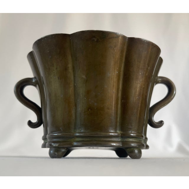 Early 20th Century 1920's Danish Art Deco Patinated Disko Metal Vase D19 by Just Andersen For Sale - Image 5 of 7