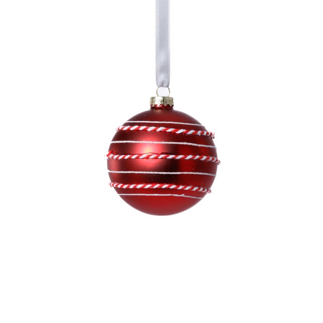 Add a festive touch to your seasonal décor with this set of 6 matte glass ball ornaments, each detailed with a charming...