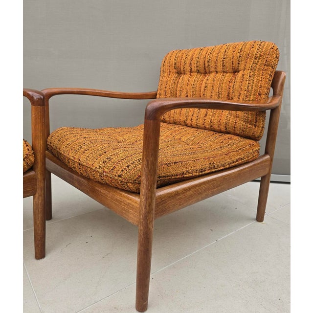 Brown Scandinavian Modern Teak Lounge Chairs, Denmark, 1970s, Set of 2 For Sale - Image 8 of 14