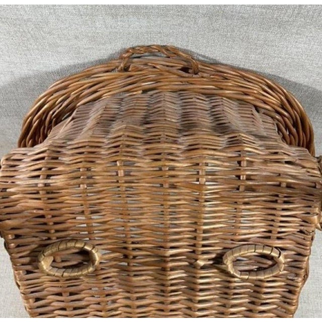 1950s French Vintage Wicker Bull’s Head Wall Sculpture For Sale - Image 5 of 6