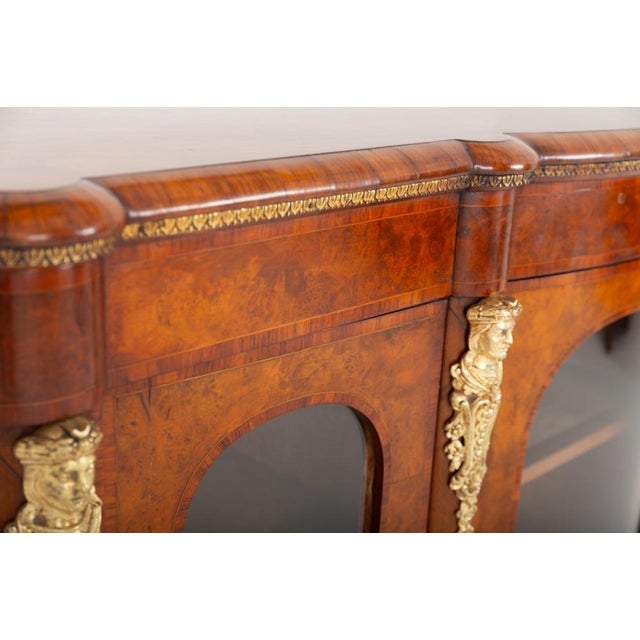Victorian Credenza Burr Walnut Cabinet, 1870 For Sale - Image 6 of 7