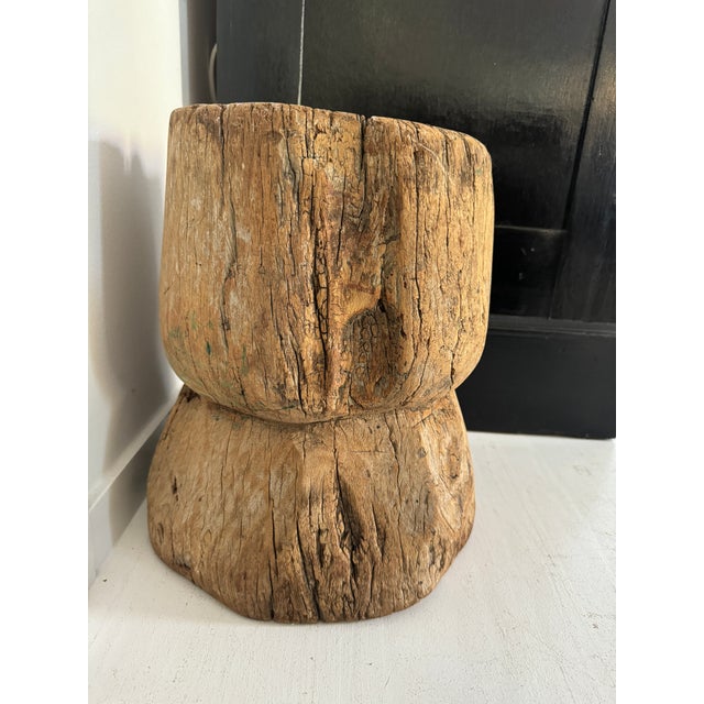 Wood Vintage Rustic Wood Stump Planter For Sale - Image 7 of 12