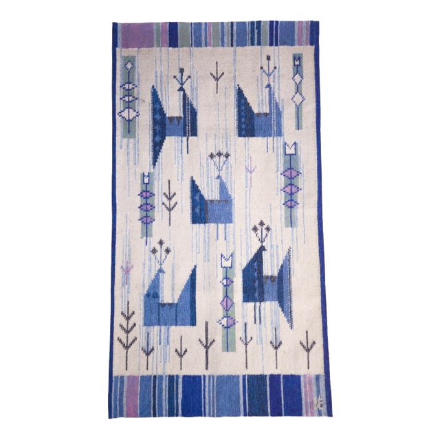 Handwoven Tapestry in Wool by Eva Nemeth, 1960s For Sale
