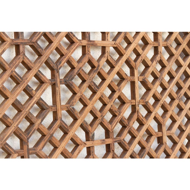 19th Century Artisan's Weave, Antique Honeycomb Window For Sale - Image 5 of 7