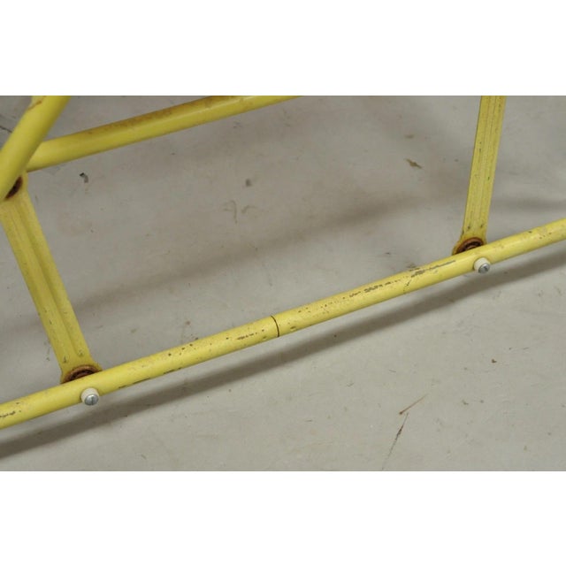Vintage Mid Century Modern Orange Vinyl Spaghetti Strap Glider Lounge Chair For Sale - Image 16 of 18