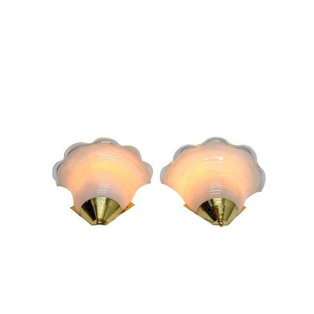 1970s Shell Shaped Glass Wall Lights in the style of La Murrina, 1980s, Set of 2 For Sale - Image 5 of 13