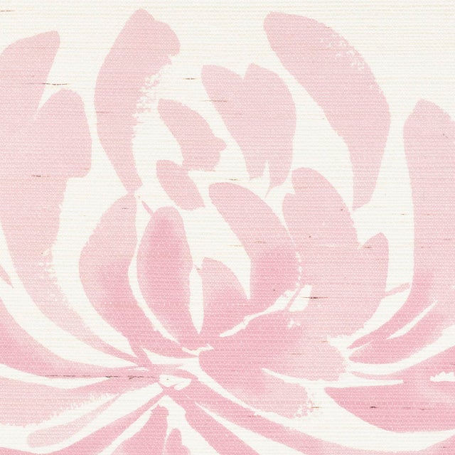 Contemporary Sample - Schumacher Hana Sisal Wallpaper in Pink For Sale - Image 3 of 3
