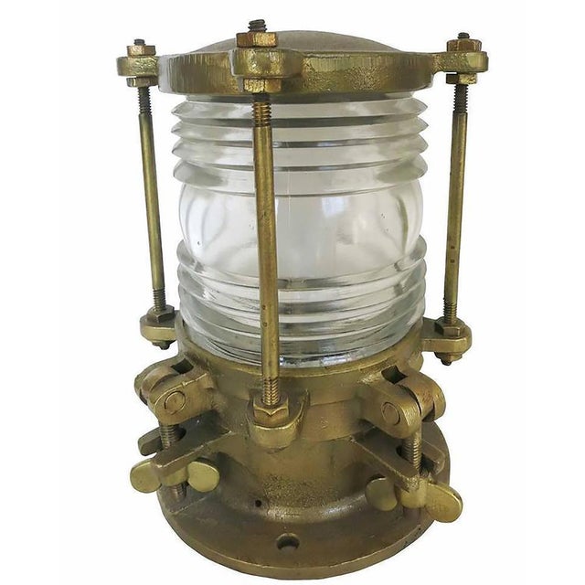 1920s Bronze Piling Nautical Dock Light With Fresnel Lens Chairish