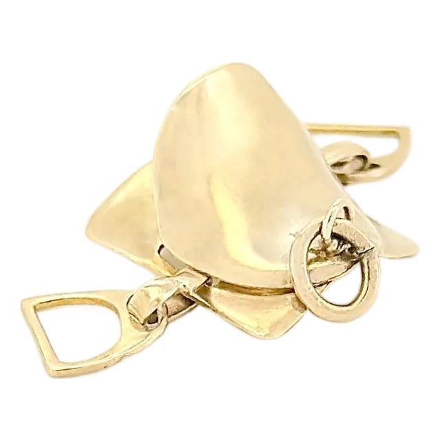 Vintage 10k Articulating Saddle Charm For Sale