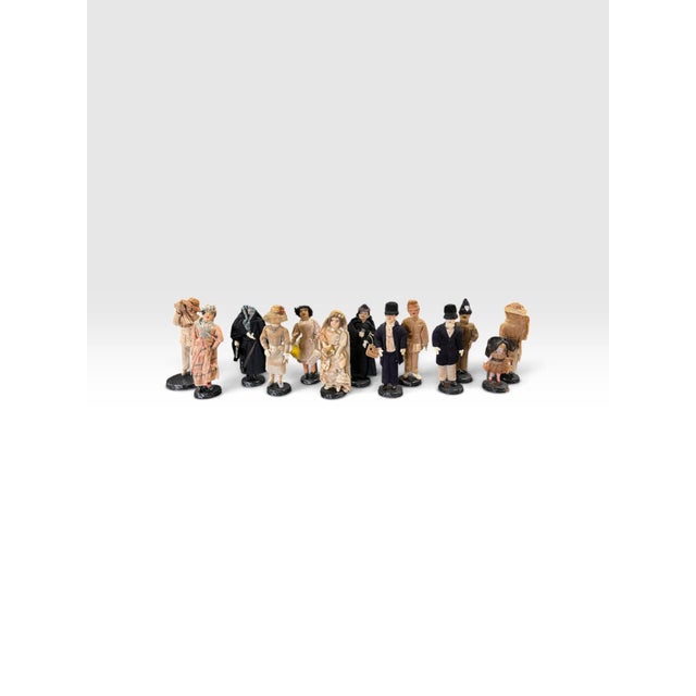 Wonderful collection of 13 vintage handmade Venezuelan character dolls, each approximately 6½ inches high and individually...