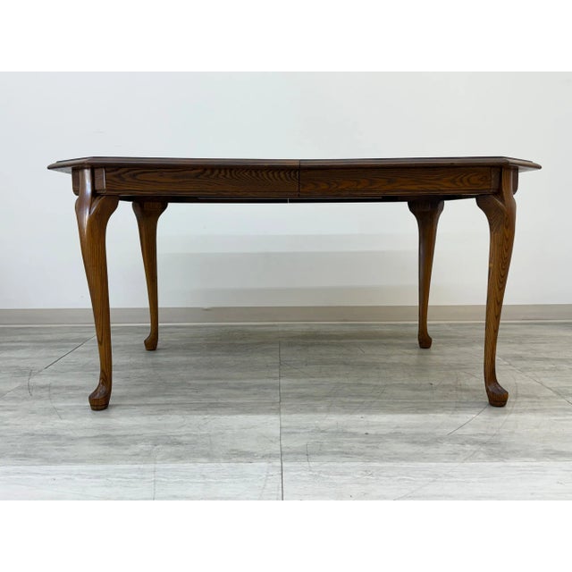 Nichols & Stone Nichols & Stone Solid Oak Dining Table With 2-Extensions ~ Seats 10 For Sale - Image 4 of 8