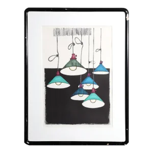 1970s "Hanging Lamps" Lithograph by Beatrice Seiden