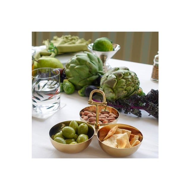 Modern Aperitifs Cocktail Condiment Bowl Set- Polished Gold For Sale - Image 3 of 3