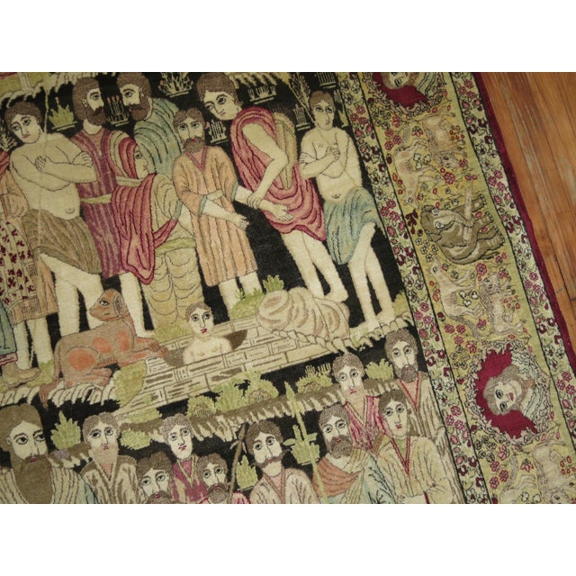 Late 19th Century Late 19th Century Judaical Persian Kerman Rug, Story of Joseph - 4'8" x 7'9" For Sale - Image 5 of 18