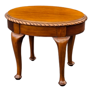 Mid 20th Century Quern Anne Style Mahogany Oval Low Side Table / Foot Stool