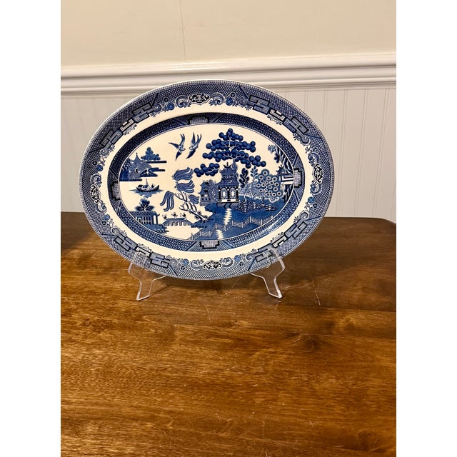 Blue Blue Willow Serving Platter by Johnson Bros. For Sale - Image 8 of 13