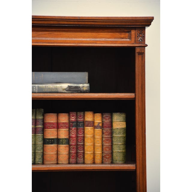 Antique Victorian Walnut Open Bookcase with Adjustable Shelves, 1880 For Sale - Image 14 of 18