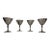 Vintage Art Deco Style Gunmetal Nude Lady Stem Martini Glasses - Set of 4 For Sale