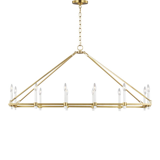 Chapman & Myers by Visual Comfort Studio Marston Linear Chandelier, Burnished Brass For Sale