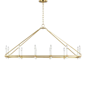 Chapman & Myers by Visual Comfort Studio Marston Linear Chandelier, Burnished Brass