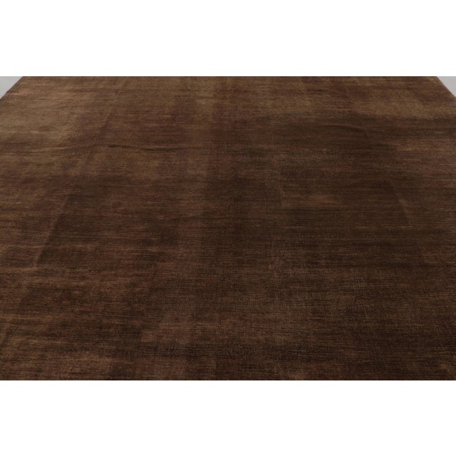 Rug & Kilim Rug & Kilim’s Modern Textural Rug, Rich Tone-on-Tone Brown With Gold Accents For Sale - Image 4 of 7