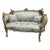 French Rococo Style Sofa With 2 Pillows and Gold Details For Sale