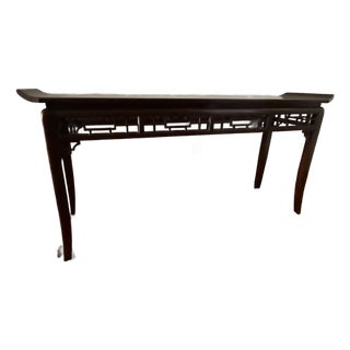 1970s High Quality Hardwood Asian Burl Wood Design Console For Sale