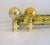 Glass Blown Murano Glass Table Lamp Finials. Cat's Eye Gold, Clear, Swirl Brass Bases, a Pair For Sale - Image 7 of 7