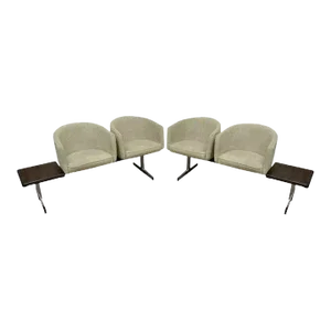 Mid Century Danish Modern Club Chair Sectional Sofa Set With Rosewood End Tables
