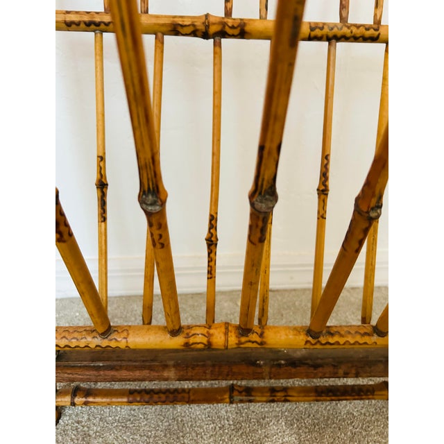 Antique English Folding Hanging Bamboo Magazine Rack. For Sale - Image 4 of 6