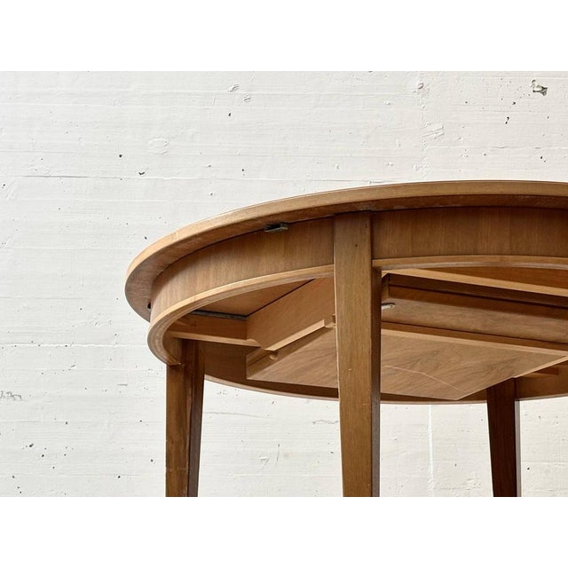 Round Extendable Cherrywood Table with Star Veneer, 1950s For Sale - Image 15 of 16