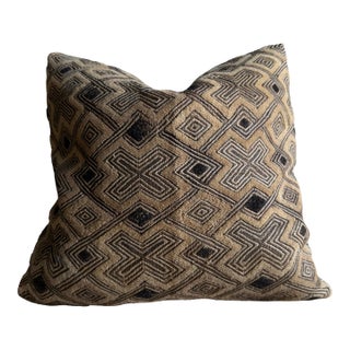 Vintage African Cloth Textile Pillow With Down Insert For Sale