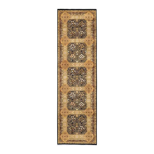 Mogul, One-of-a-Kind Hand-Knotted Area Rug in Black, 3' 1" x 10' 9" For Sale