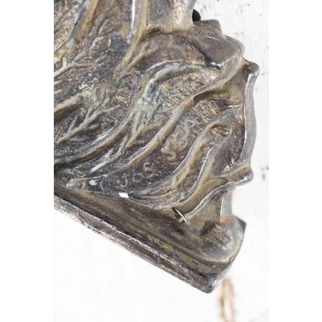 1920s English Art Deco Warrior Woman Pewter Automobile Mascot Hood Ornament For Sale - Image 11 of 13