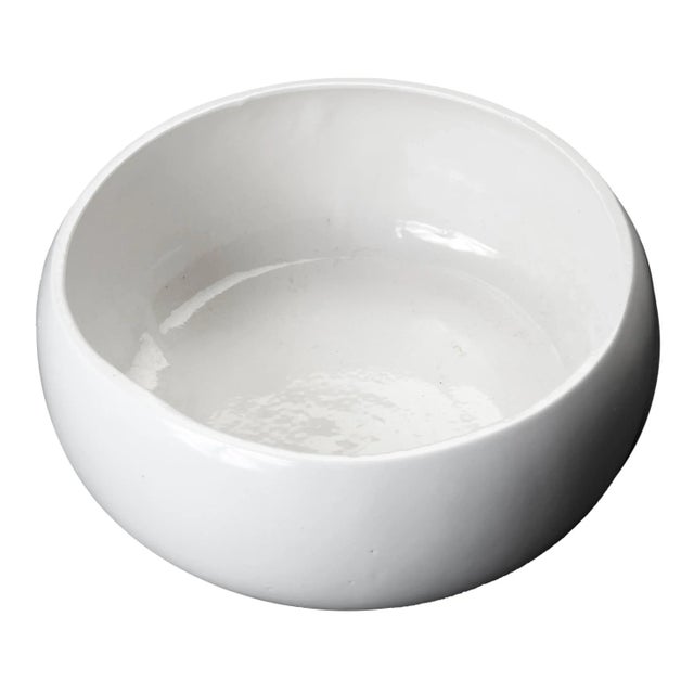 Large ceramic vessel with a lustrous finish both inside & out.