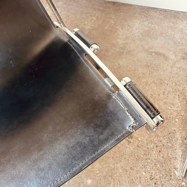 Black Leather Scissor Chairs by Antonio Citterio for Flexform For Sale - Image 8 of 12