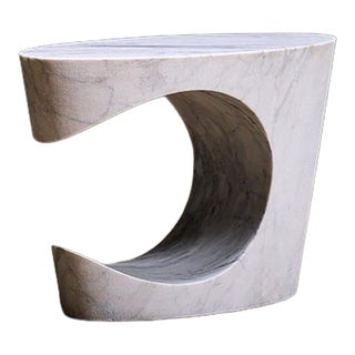 Stefan Gulassa Solid Marble 'C' Side Table For Sale